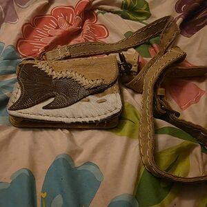 Genuine Leather Western Tan and Brown Women's Saddle Bag